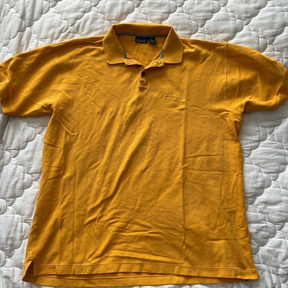 Patagonia Yellow Polo Shirt Vibrant Organic Cotton Short Sleeve size XXL - Picture 2 of 8